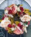 30CM Artificial Peony Flower Wreath for All Seasons