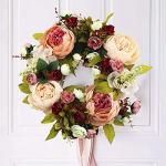 30CM Artificial Peony Flower Wreath for All Seasons