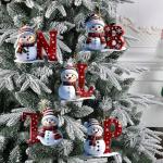 Custom Acrylic Letter Snowman Christmas Ornaments