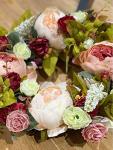 30CM Artificial Peony Flower Wreath for All Seasons