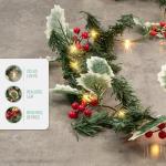 Battery-Operated 2M Berry & Leaf Garland