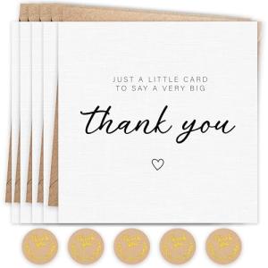 24 Thank You Cards with Gold Foil Stickers