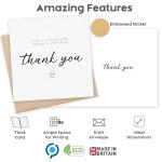 24 Thank You Cards with Gold Foil Stickers