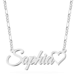 Personalized Name Necklace with Heart Charm
