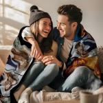 Personalized Photo Blanket for Couples and Gifts
