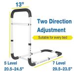 Adjustable Bed Rails with Safety Handle and Bag