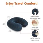 Memory Foam Travel Neck Pillow with Carrying Strap