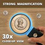 Hands-Free 30X Magnifying Glass with LED Lights