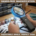 Hands-Free 30X Magnifying Glass with LED Lights