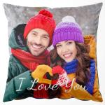 Personalized Velvet Photo Cushion Cover for Couples
