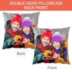 Personalized Velvet Photo Cushion Cover for Couples