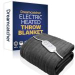 Cozy Grey Heated Throw Blanket with Timer