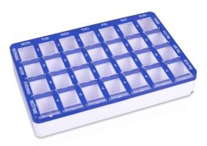 7-Day Pill Organizer with Four Daily Compartments