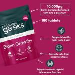 Biotin Hair Growth Supplement - 180 Vegan Tablets
