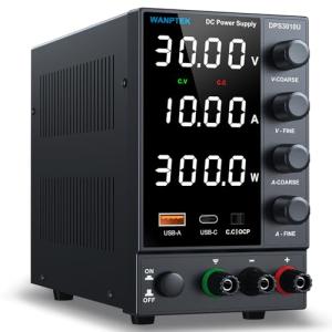 Adjustable 0-30V DC Power Supply with USB Quick-Charge
