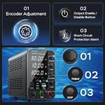 30V 10A Variable DC Bench Power Supply with USB