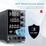 Adjustable 0-30V DC Power Supply with USB Quick-Charge