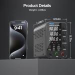 30V 10A Variable DC Bench Power Supply with USB