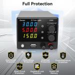 Adjustable 0-30V 5A DC Power Supply with LED Display