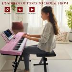 Ktaxon 61-Key Electric Keyboard Piano Set - Pink