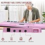 Ktaxon 61-Key Electric Keyboard Piano Set - Pink
