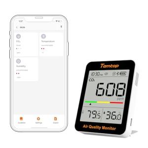 Temtop Portable CO2 Monitor with App Connectivity
