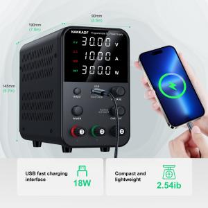 Adjustable 0-30V 0-10A Lab Power Supply