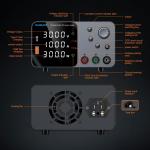 30V 10A Variable DC Power Supply with USB-C