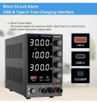 30V 10A Adjustable DC Bench Power Supply with USB