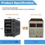 30V 10A Adjustable DC Bench Power Supply with USB