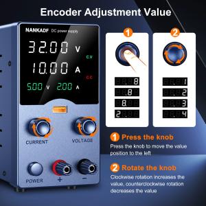 NANKADF DC Adjustable Lab Power Supply 0-32V 10A