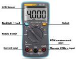 Compact Auto-Ranging Handheld Digital Multimeter 4,000 Counts