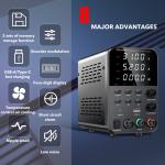 Adjustable 30V 5A DC Power Supply for Testing