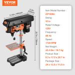 VEVOR 10-Inch 5-Speed Benchtop Drill Press
