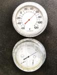 Steel Barometer and Thermometer Set