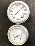 Steel Barometer and Thermometer Set