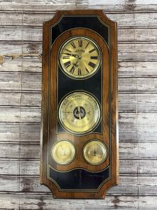 Bulova Weather Station Clock with Barometer and Thermometer