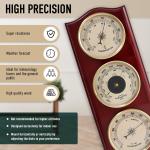 Stylish Indoor Analog Weather Station in Brown and Gold