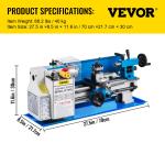 VEVOR Mini Metal Milling Lathe with Lamp