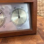 Vintage Wood Weather Station with Barometer and Thermometer