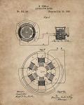 Nikola Tesla Gifts for Engineers - Steampunk Wall Decor 6 (8"x10") Unframed Wall Art Patent Prints - Industrial Artwork Home Decor - Electrical, Coil, Nerd, Geek, Science, Physics Decorations