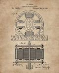 Nikola Tesla Gifts for Engineers - Steampunk Wall Decor 6 (8"x10") Unframed Wall Art Patent Prints - Industrial Artwork Home Decor - Electrical, Coil, Nerd, Geek, Science, Physics Decorations