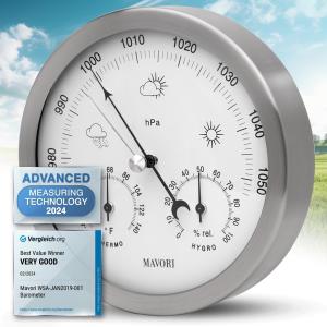 MAVORI 3-in-1 Weather Station: Barometer, Hygrometer, Thermometer