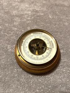 German AK Barometer Wood & Brass Weather Station