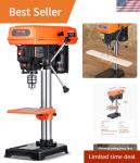 8-Inch Benchtop Drill Press with LED Light