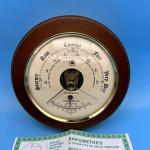 Bey Berk Cherry Wood Barometer with Thermometer