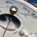 Bey Berk Cherry Wood Barometer with Thermometer