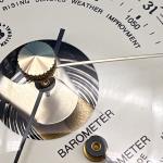 Bey Berk Cherry Wood Barometer with Thermometer