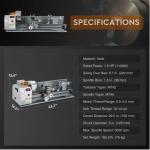 Mini Metal Lathe with LCD Display and 3-Jaw Chuck