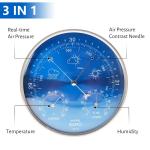 Indoor 3-in-1 Weather Station: Barometer, Thermometer, Hygrometer